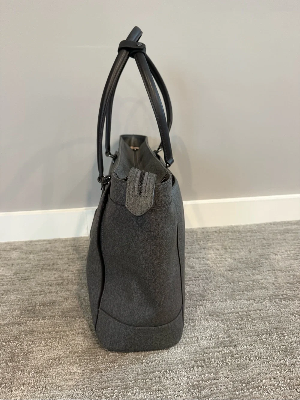 Tumi Sinclair Valerie Business Tote- gray coated canvas